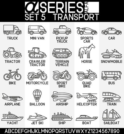 mode of transport Set of icons, mode of transport